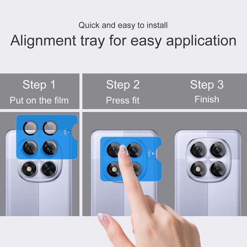 For Redmi Note 14 Pro 5G / Poco X7 5G Glass Rear Camera Lens Film Phone Case Exclusive, Self-Positioning Version - Image 5